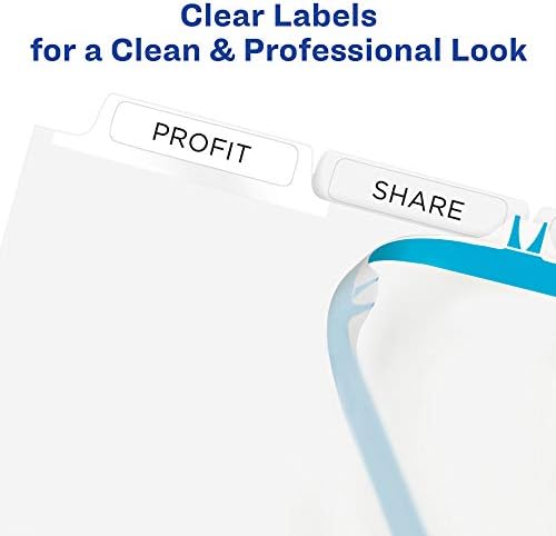 Avery Index Maker Clear Label Dividers, 5-Tab, White, 25 Sets