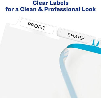 Avery Index Maker Clear Label Dividers, 5-Tab, White, 25 Sets