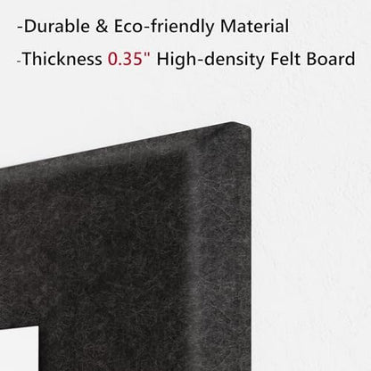 Neatsure Large Cork Board for Wall, 36" x 24" Bulletin Board with Pushpins, 6 Panels Felt Tiles Tack Push Pin Board for Office, Dark Gray