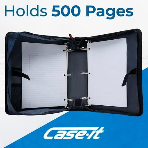 Case-it Dual Binder | Two 1.5" D-Rings | 600-Sheet | Dual-101 Denim Blue