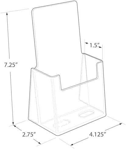 Azar Displays 252012-100PK Acrylic Trifold Brochure Holder Plastic Counter top Organizer 100-Pack, Clear
