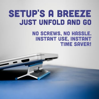 Steepy (2 Pack) - Portable Electronic Device Stand - Lightweight Laptop Stand for Laptops, Smartphones, Tablets, Projectors - Recycled Plastic - Posture Perfection - Cooling Ventilation - Blue Ocean