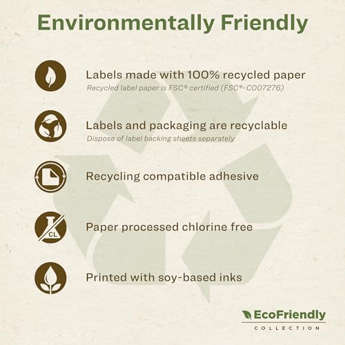 Avery® EcoFriendly Recycled Address Labels, 1" x 2-5/8", White, Permanent Label Adhesive, 3,000 Printable Labels (48460)