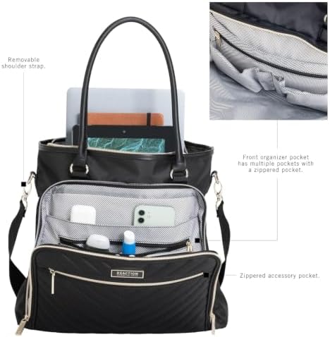 Kenneth Cole REACTION Chelsea Quilted Chevron 15" Laptop & Tablet Business Tote with Removable Shoulder Strap