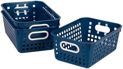 Really Good Stuff Medium Plastic Book Baskets, 11" x 7.5" x 4.5", 6-Pack