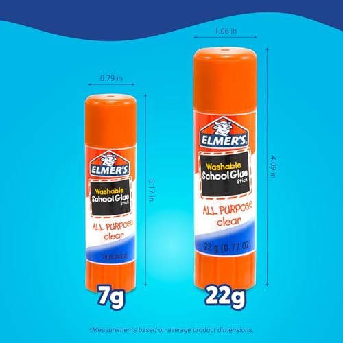 Elmer's All Purpose School Glue Sticks, Acid-Free and Washable, 7 Grams, Arts & Crafts, Projects, #1 Teacher Brand, 60 Count, Standard Sticks (Pack of 12)
