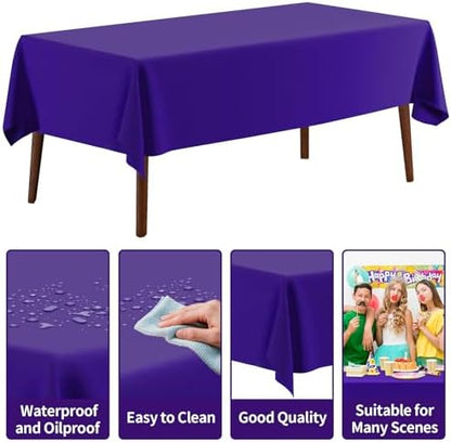 CXPSINC 54 Inch X 300 Feet Plastic Table Cover Roll Disposable Tablecloth with Slide Cutter for All Type/Shape Tables | Party, Banquet, Birthdays, Weddings(Dark Purple, 300 Feet)