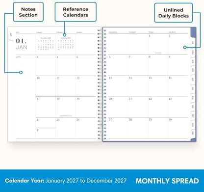 Blue Sky 2027 Weekly & Monthly Planner Calendar, 8.5"x11", Lindley
