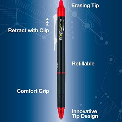 PILOT FriXion Synergy Clicker Erasable, Pack of 8, Red