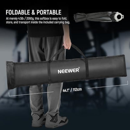 NEEWER Parabolic Softbox Kit, 47.2" Bowens Mount Soft Box with Light Diffusers for Studio Photography Video Recording Streaming Lighting Compatible with Aputure 120d Compatible with Godox SL60w, NS73P