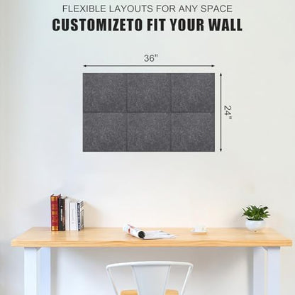 36" x 24" Felt Bulletin Board & Cork Board Alternative, Dark Gray
