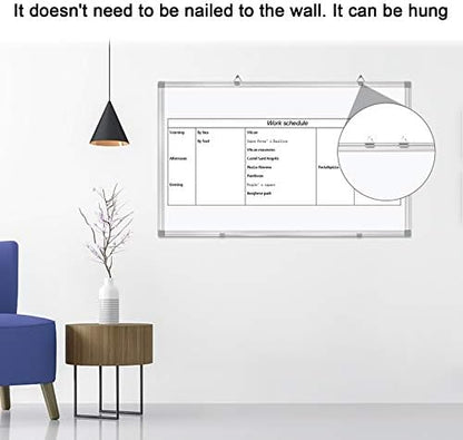 H-Qprobd Dry Erase Board for Wall Aluminum Presentation Magnetic Whiteboard with Long Pen Tray, Wall-Mounted White Board for School, Office and Home (40"x28")