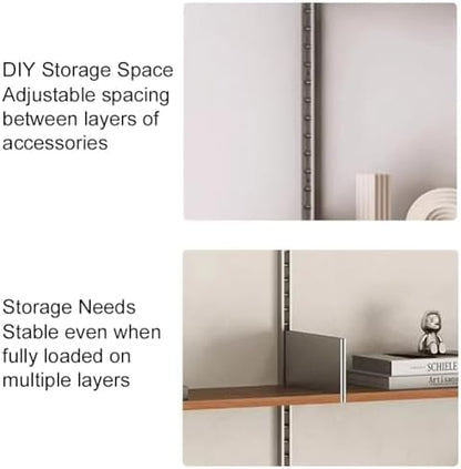 Rygcrud DIY Home Office Bookcase, 4 Tier Shelves with Storage Cabinet, Wall Mount Open Display Closet System for Book Clothing Organizer(200x180cm)