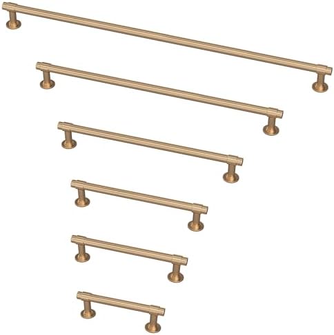 Franklin Brass 10 Pack Champagne Bronze Gold Cabinet Handles 7-9/16 inch (192mm) Kitchen Cabinet Handles and Drawer Pulls for Cupboards and Dressers | Francisco Collection