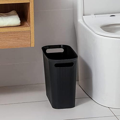 Small Bathroom Trash Can 3.5 Gallon Slim Plastic Garbage Can, Black