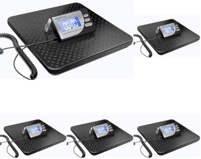 Amazon Basics Digital Shipping Postal Scale with Tare Function, Heavy Duty Weighing Platform 1 Ounce Readability, Portable, Black, 660 lb Capacity (Pack of 5)