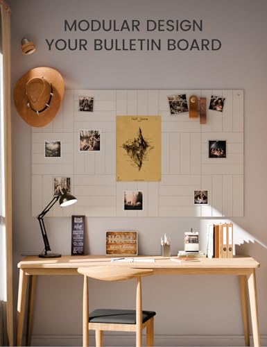 Fluxynara Felt Bulletin Board & Cork Board Alternative, Milky White