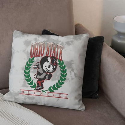 Northwest NCAA Ohio State Buckeyes Hipster Double-Sided Printed Throw Pillow, Soft Decorative Polyester Fan Cushion, Couch Bed or Game Room Decor, 18 x 18 in