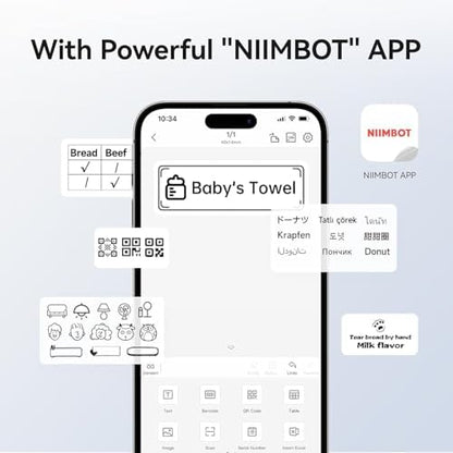 NIIMBOT B1 Label Maker Machine with 3 Tapes, 2Inch Thermal Label Printer