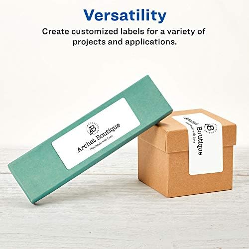 Avery® Matte White Rectangle Labels, Sure Feed® Technology, 1" x 4", 2,000 Matte White Printable Labels