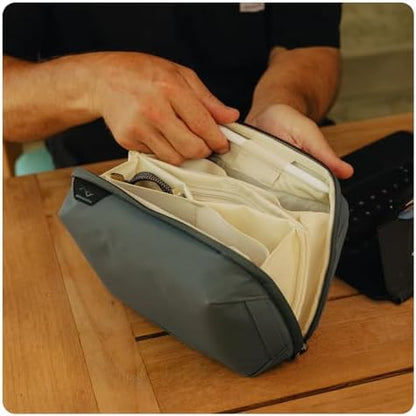 Peak Design Tech Pouch, Ocean, Electronics Organizer for Travel or Everyday Carry, Origami-Style Storage, Cable Pass-Through, Weatherproof Recycled Nylon, Gear Carry Bag for Men and Women