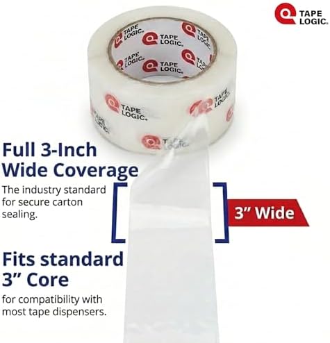 Tape Logic Packing Tape (24-Rolls), 3" x 110 yd - Heavy Duty Packaging Tape Refill for Shipping, Moving, Order Fulfillment, Acrylic 2.6 Mil