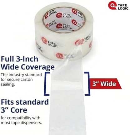 Tape Logic Packing Tape (24-Rolls), 3" x 110 yd - Heavy Duty Packaging Tape Refill for Shipping, Moving, Order Fulfillment, Acrylic 2.6 Mil