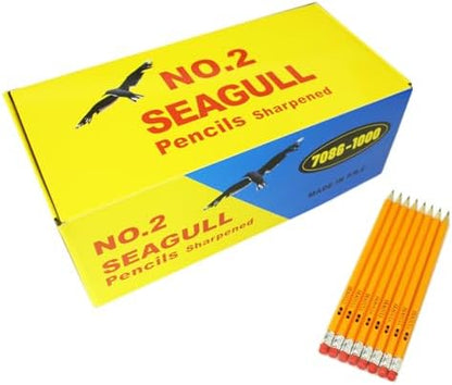 Seagull 1000 Count Pre-Sharpened #2 HB Pencils with Erasers