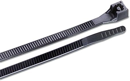 Gardner Bender 46-418UVB Heavy-Duty DoubleLock Cable Tie, 18 Inch., 120 lbs. Tensile Strength, Wire / Cord Management Industrial and Household Use, Nylon Zip Tie, 10 Pk., UV Resistant Black