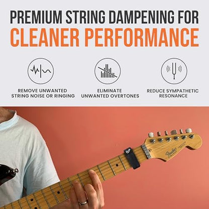 Gruv Gear Fret Wrap & Guitar Mute, Fretwrap for Acoustic, Electric & Bass | String Dampener Recording, Tapping & Practice Accessory (3 Pack, Small Wood Prints, Fits 4 String Bass, 6 String Guitar)