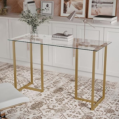 Martha Stewart Eli Glass Top Home Office Desk,