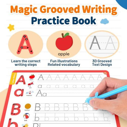 YPLUS Magic Grooved Writing Practice Books for Kids Ages 3-8