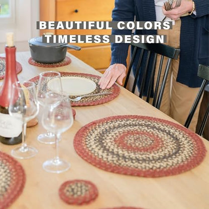 Homespice Chester Jute Braided Table Runner for Cabin Decor, Rect 11x36