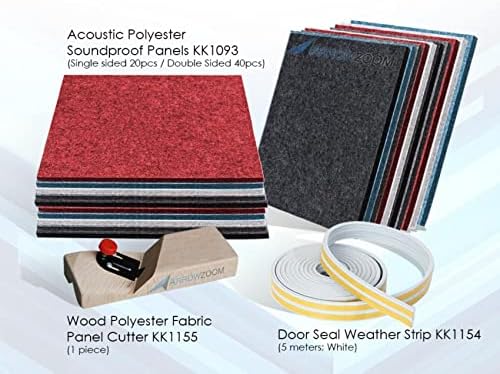 Arrowzoom 20-Pack Polyester Acoustic Panels 12x12 in Gray AZ1184