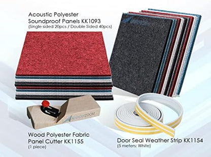 Arrowzoom 20-Pack Polyester Acoustic Panels 12x12 in Gray AZ1184