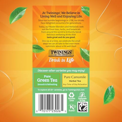 Twinings Pure White Tea Bags, Unopened Tender Tea Buds, 20 CT Box (6 Pack)