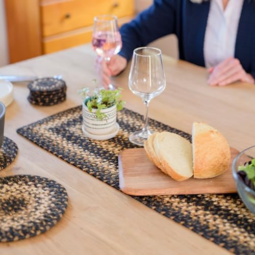 Homespice Kilimanjaro Braided Table Runner for Primitive Decor, Rect 11x36
