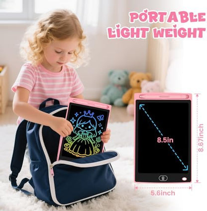 4 Pack LCD Writing Tablet for Kids, Erasable and Reusable Toddler Doodle Board in 8.5 inch, Ideal Educational Drawing Pad for Learning Toy for Ages 3-8 Gifts for Girls Boys