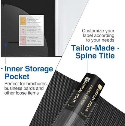 Sooez 4 Pack Binder with Plastic Sleeves 18Pocket, Displays 36 Pages 8.5x11