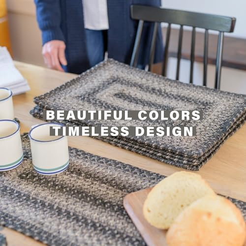 Homespice Flint Hill Jute Braided Placemats, Rect 13x19 Set of 6