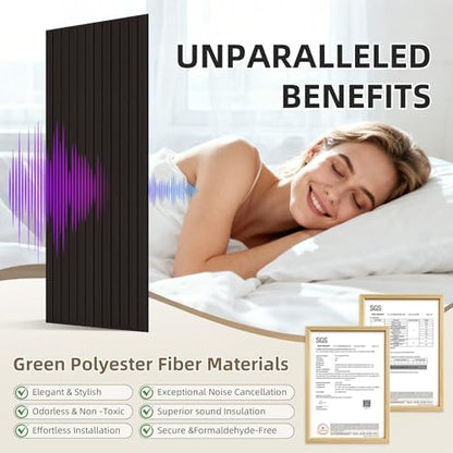 TO-TH Sound Proofing Wall Panels Decorative Acoustic Panel 4 Pack, Ebony