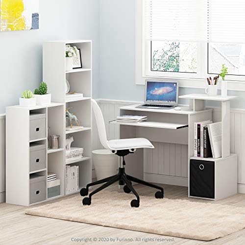 Furinno LUDER 5-Tier Book Shelf, Open Shelf Bookshelf, Plain White