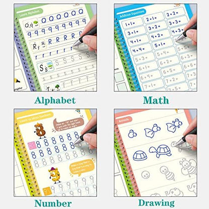 Magic Grooved Writing Practice Books, Reusable Handwriting Workbook