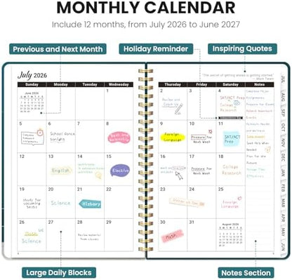 ZOTIA Planner 2026-2027 Weekly & Monthly Calendar Planner Jul 2026-Jun 2027