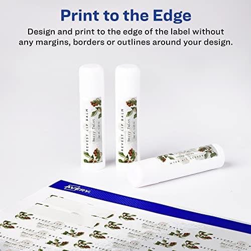Avery® Glossy White Rectangle Labels, Sure Feed® Technology, 2/3" x 1-3/4", 440 Glossy White Labels, Print-to-The-Edge, Permanent Adhesive, Laser/Inkjet Printable