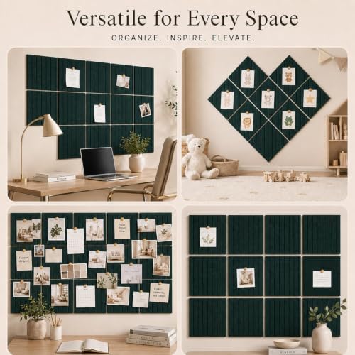 Stripe Felt Bulletin Board Tiles, Cork Board Alternative 24 x 36 in