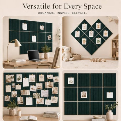 Stripe Felt Bulletin Board Tiles, Cork Board Alternative 24 x 36 in
