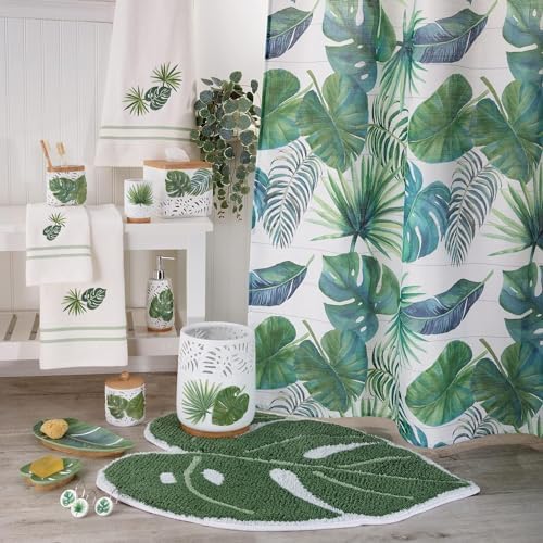 Avanti Linens - Shower Curtain Hooks, Tropical Inspired Home Decor, Set of 12 (Viva Palm Collection)