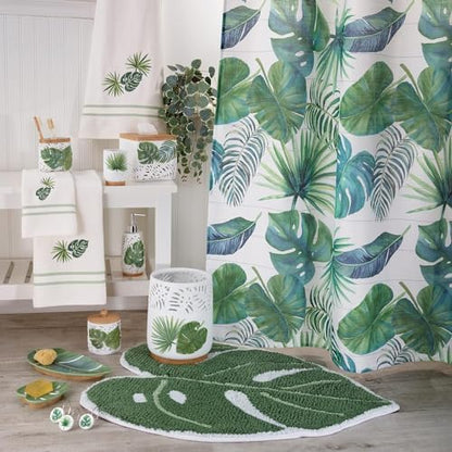 Avanti Linens - Shower Curtain Hooks, Tropical Inspired Home Decor, Set of 12 (Viva Palm Collection)
