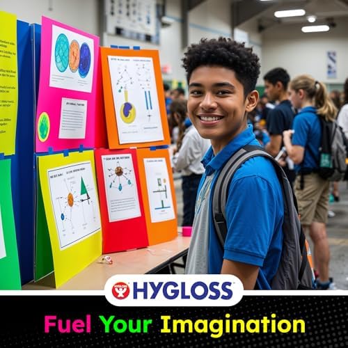 Hygloss Medium Poster Board 22x28 - 100 Assorted Neon Color Bulk Pack - 10 Pt. Thickness Colored Poster Board Paper for Projects, Signs, Displays - Posterboard Multipack 22" x 28"